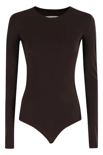 Mm6 Maison Margiela Mm6 By Maison Margiela Sleek Brown Body With Long Sleeves In Black