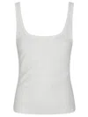 Mm6 Maison Margiela Mm6 By Maison Margiela Sleeveless Ribbed Cotton Tank Top With Crew Neck In White