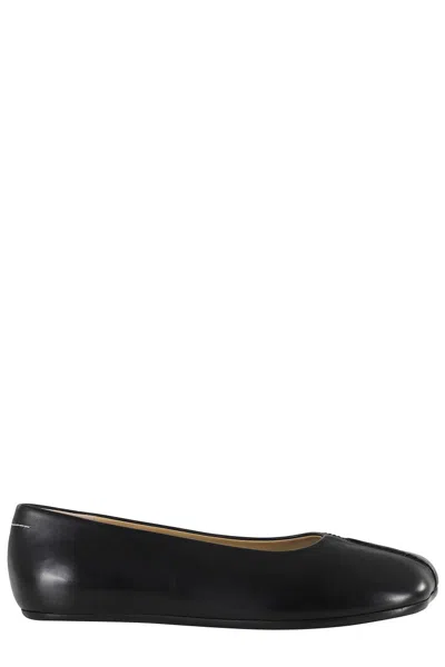 Mm6 Maison Margiela Mm6 By Maison Margiela Square Toe Ballerina Flats With Logo Stitching