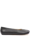 Mm6 Maison Margiela Mm6 By Maison Margiela Square Toe Ballerina Flats With Logo Stitching In Black