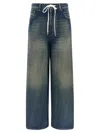 Mm6 Maison Margiela Wide Leg Denim Cotton Jeans In Blue