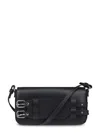 Mm6 Maison Margiela Mm6 By Maison Margiela Structured Black Bag With Unique Buckle Detail In Black