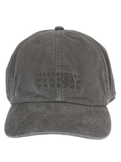 Mm6 Maison Margiela Mm6 By Maison Margiela Structured Grey Baseball Hat With Subtle Logo Embroidery In Gray