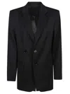 Mm6 Maison Margiela Mm6 By Maison Margiela Tailored Black Wool Blazer With Notched Lapel In Black