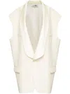Mm6 Maison Margiela Wool Sleeveless Longline Vest With Shawl Collar