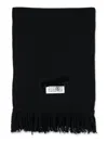 Mm6 Maison Margiela Mm6 By Maison Margiela Taped Label Wool Blend Scarf In Black