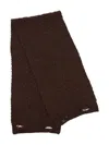 Mm6 Maison Margiela Mm6 By Maison Margiela Textured Ribbed Knit Scarf With Open-hole Detail In Brown