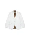 Mm6 Maison Margiela Mm6 By Maison Margiela Textured White Jacket With Button Closure In White