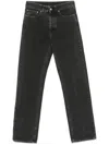 Mm6 Maison Margiela Mm6 By Maison Margiela Timeless Black Straight Jeans With Button Fastening In Black