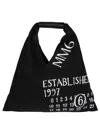 Mm6 Maison Margiela Mm6 By Maison Margiela Triangular Hand-bag With Bold Logo Print In Black