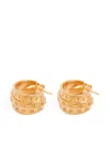 Mm6 Maison Margiela Mm6 By Maison Margiela Triple-logo Earrings In Gold