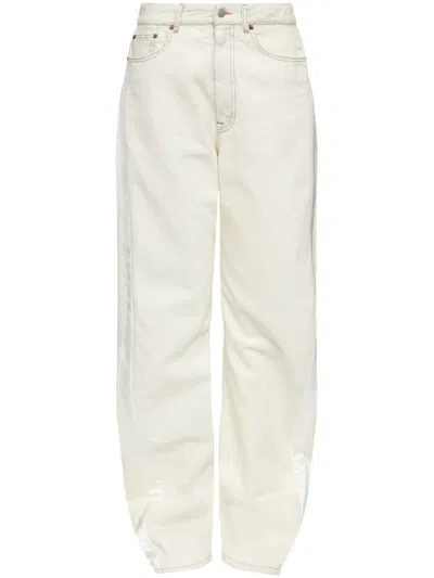 Mm6 Maison Margiela Mm6 By Maison Margiela Trousers With Concealed Fly In White