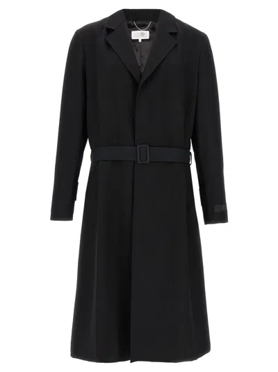 Mm6 Maison Margiela Black Wool Trench Coat