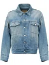Mm6 Maison Margiela Mm6 By Maison Margiela Washed Denim Jacket With Distressed Detailing In Blue