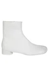 Mm6 Maison Margiela Mm6 By Maison Margiela White Ankle Boots With Smooth Leather Finish In White