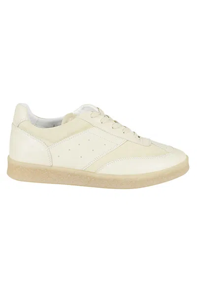 Mm6 Maison Margiela Mm6 By Maison Margiela White Leather Sneakers In Neutrals
