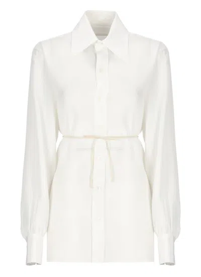 Mm6 Maison Margiela Mm6 By Maison Margiela White Silk Shirt