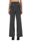 Mm6 Maison Margiela Mm6 By Maison Margiela Wide-leg Tailored Pants In Soft Virgin Wool In Gray