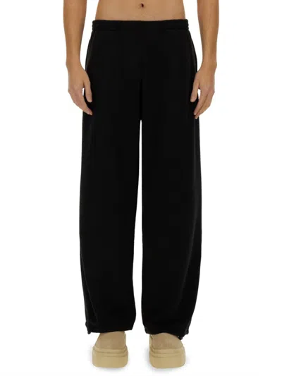 Mm6 Maison Margiela Mm6 By Maison Margiela Wide-leg Wool Blend Pants With Elastic Waistband In Black