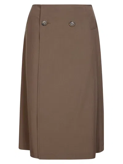 Mm6 Maison Margiela Mm6 Chic Midi Skirt For Women In Brown
