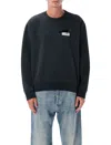 Mm6 Maison Margiela Mm6 Cotton Crewneck Sweatshirt With Numeric Logo In Black