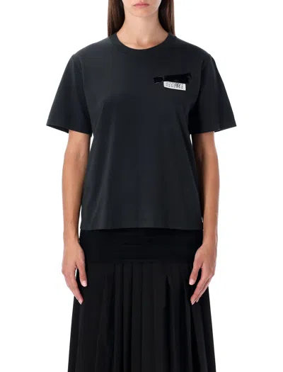 Mm6 Maison Margiela Mm6 Cotton Logo T-shirt In Black