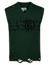 Mm6 Maison Margiela Mm6 Gilet In Maglia Logo In Green