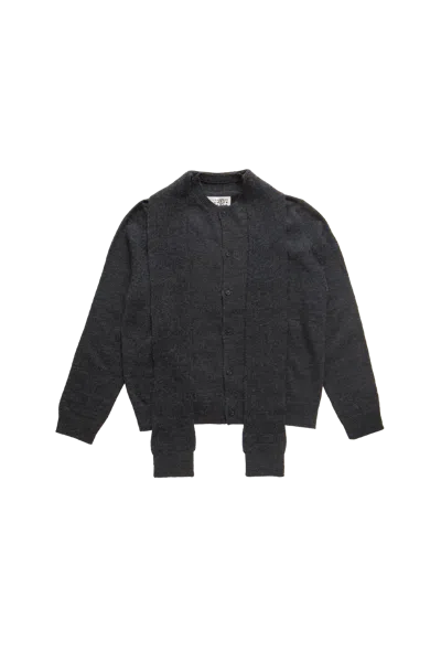 Mm6 Maison Margiela Mm6 Integrated Scarf Cardigan Dark Grey Melange