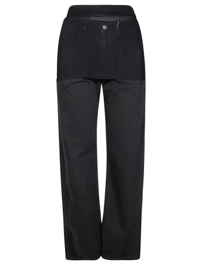 Mm6 Maison Margiela Mm6 Jet Set High-rise Trousers In Black