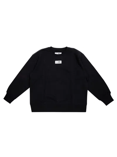 Mm6 Maison Margiela Mm6 Kids Logo Sweatshirt T-shirt In Black
