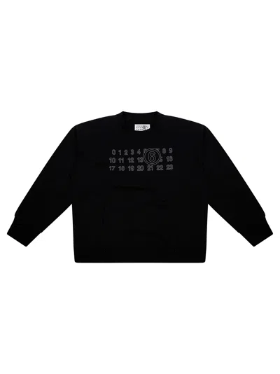 Mm6 Maison Margiela Mm6 Kids Statement Sweater For Fall/winter 2026 In Black