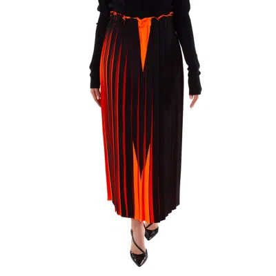 Mm6 Maison Margiela Mm6 Ladies Bicolor Pleated Skirt In Burgundy
