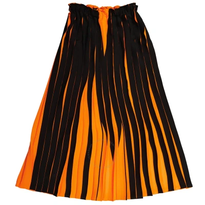 Mm6 Maison Margiela Mm6 Ladies Bicolor Pleated Skirt In Orange