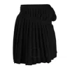 Mm6 Maison Margiela Asymmetric Pleated Miniskirt In Black