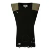 Mm6 Maison Margiela Mm6 Ladies Black Distressed Panelled Ribbed Vest In Black