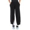 MM6 MAISON MARGIELA MM6 LADIES BLACK SPORTY SPLIT LOGO EMBROIDERED SWEATPANTS