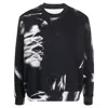 Mm6 Maison Margiela Mm6 Ladies Black / White Abstract-print Cotton Sweatshirt In White/black