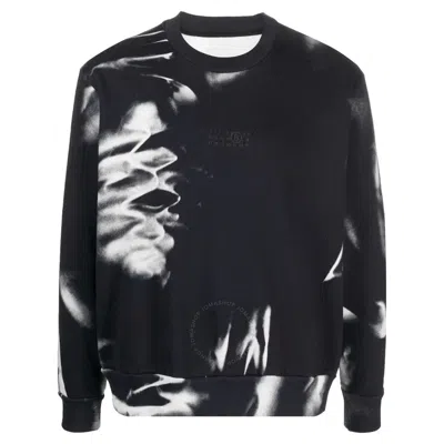 Mm6 Maison Margiela Mm6 Ladies Black / White Abstract-print Cotton Sweatshirt In White/black