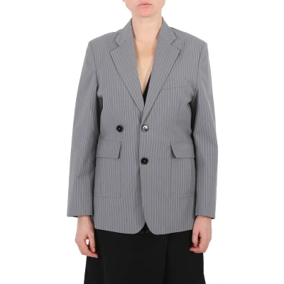 Mm6 Maison Margiela Mm6 Ladies Grey Pinstripe Tailored Blazer