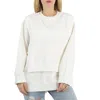 Mm6 Maison Margiela Mm6 Ladies White Layered Boxy Sweatshirt