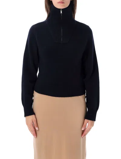 Mm6 Maison Margiela Cropped Zip Knit In Blue