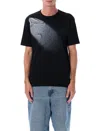 Mm6 Maison Margiela Mm6 By Maison Margiela Gradient Effect Black T-shirt With Subtle Graphic Print In Black