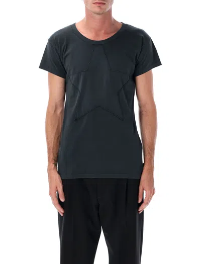 Mm6 Maison Margiela Mm6 By Maison Margiela Star Patch Fitted Cotton T-shirt In Black