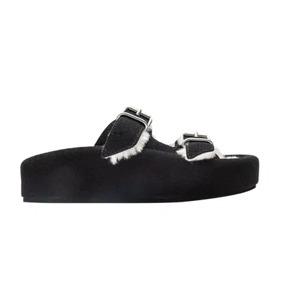 Pre-owned Mm6 Maison Margiela Wmns Shearling Sandal 'black' | Women's Size 38