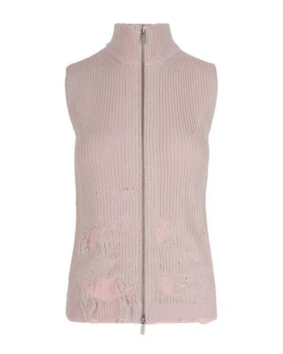 Mm6 Maison Margiela Mm6 Mini Gilet For Spring/summer 2026 In Light Grey-rose