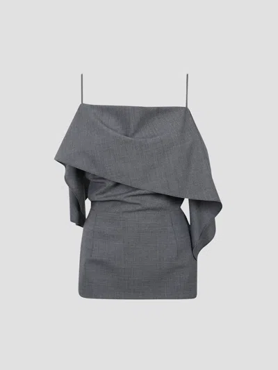 Mm6 Maison Margiela Mm6 Mini Top For Ss26 In Gray