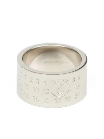 Mm6 Maison Margiela Mm6 Minimal Logo Mini 12mm Ring In Neutral