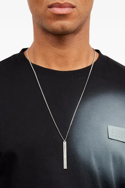 Mm6 Maison Margiela Mm6 'numeric Bar' Necklace In Silver