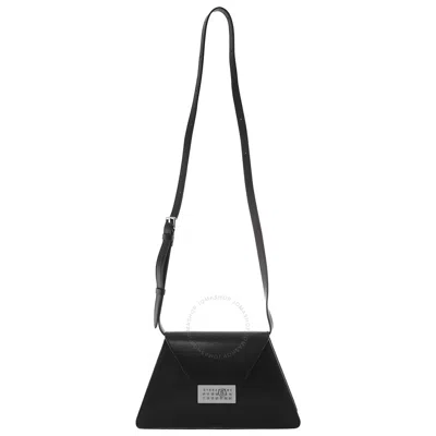 Mm6 Maison Margiela Mm6 Numeric Logo Leather Crossbody Bag In Black