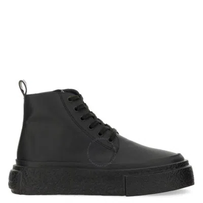 Mm6 Maison Margiela Mm6 Oversized Sole High-top Leather Sneakers In Black